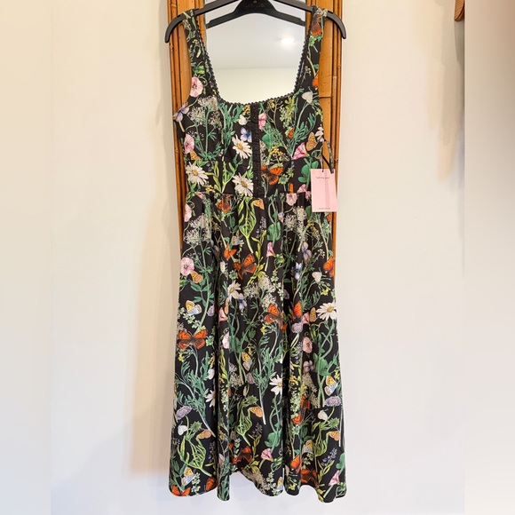 🏷️ New Avec Les Filles black botanical butterfly dress midi 8 - Picture 2 of 8